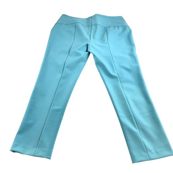 Chico's Black Label Slim Fit Women's Turquoise Back Zip Pants Sz 16 NWT - Picture 2 of 8